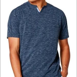 Notched neck Good Man navy t-shirt